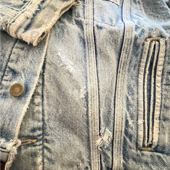 VTG Carhartt Blanket Lined Distressed Light Denim Faded Jacket Sz L. #PJB008 - Picture 13 of 16